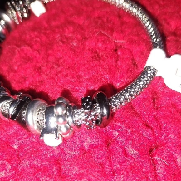 LOFT Silver and Black Beaded Bracelet - Picture 2 of 4